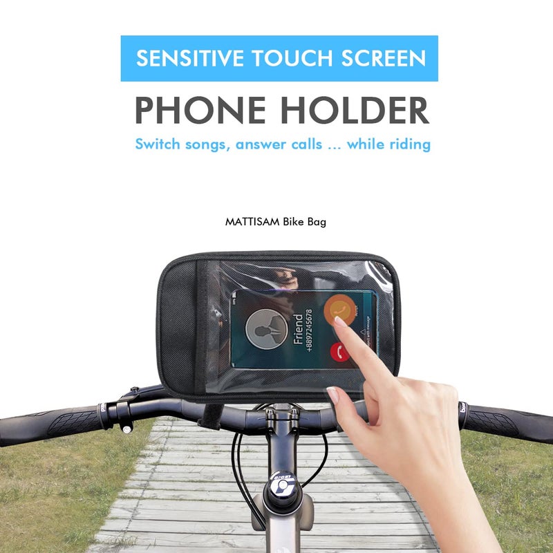 MATTISAM Bike Handlebar Bag - Front Basket with Bike Phone Mount, Bicycle Cooler Pouch Pack for Kids Girls Boys Men Women - Image 3